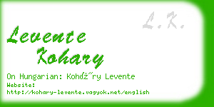 levente kohary business card